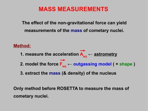 Non-gravitational forces in comets