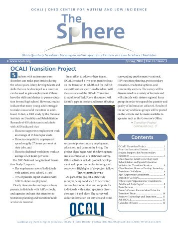 Issue 1 (PDF) - Ohio Center for Autism and Low Incidence