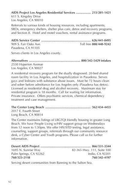 HOUSING Resource - AIDS Services Foundation Orange County