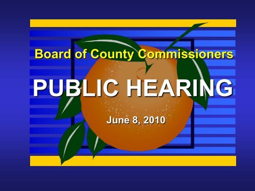 Public Hearing 2 Preliminary Subdivision Plan Foothills of Mount Dora