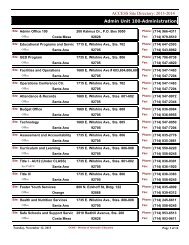 Admin Unit 100-Administration ACCESS Site Directory: 2012-2013