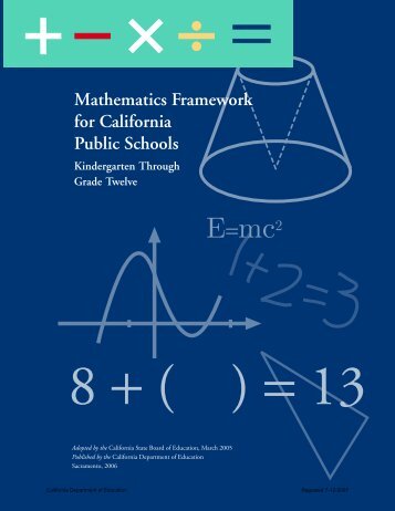 Mathematics Framework for California Public Schools