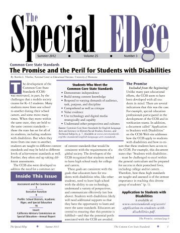 The Promise and the Peril for Students with Disabilities - CalSTAT