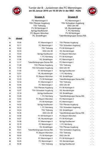 Spielplan - FC Bayern  München