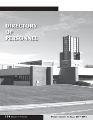 DireCtOry Of PersOnnel - Ocean County College