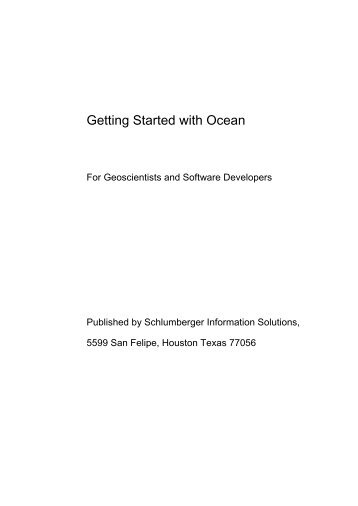 Ocean framework for Petrel 2013.1 - Ocean - Schlumberger