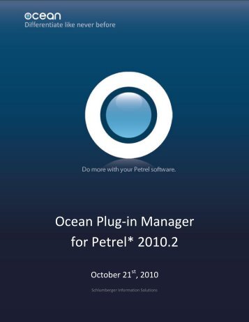 Ocean Plug-in Manager for Petrel - Ocean - Schlumberger