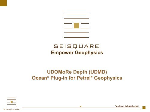 UDOMoRe Depth plug-in Brochure - Ocean - Schlumberger