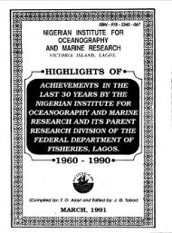 nigerian institute for oceanography and marine research - OceanDocs