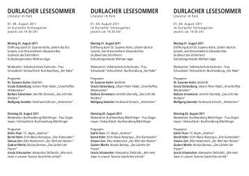 DURLACHER LESESOMMER - Durlacher.de