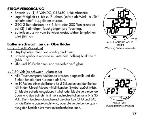 GEO 2.0 BEDIENUNGSHANDBUCH - Oceanic