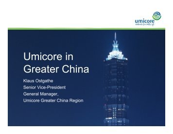 Umicore in Greater China