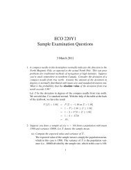 ECO 220Y1 Sample Examination Questions - ocf