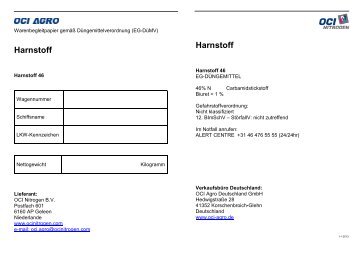 Harnstoff Harnstoff - OCI Nitrogen