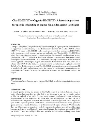 Öko-SIMPHYT (= Organic-SIMPHYT): A forecasting ... - EuroBlight