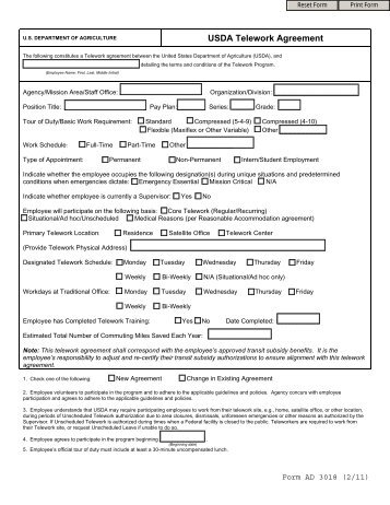 USDA Telework Agreement - Office of the Chief Information Officer ...