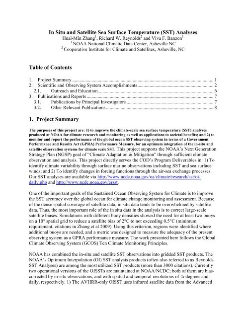 In Situ and Satellite Sea Surface Temperature (SST) - Office of ...