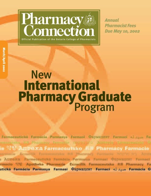 MarchÂ·April 2002 - Ontario College of Pharmacists