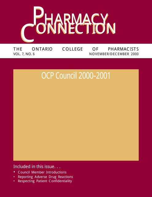 PHARMACY PHARMACY - Ontario College of Pharmacists