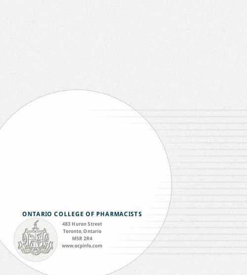 OCP Annual Report 2001/2002 - Ontario College of Pharmacists