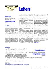 Letters - Ontario College of Pharmacists