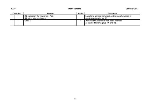 Mark scheme - Unit F225 - Genetics, control and ageing ... - OCR