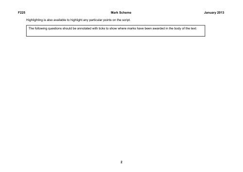 Mark scheme - Unit F225 - Genetics, control and ageing ... - OCR