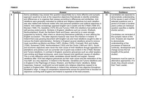 Mark scheme - Unit F966/01 - Historical themes - Option A - OCR