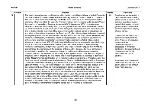 Mark scheme - Unit F966/01 - Historical themes - Option A - OCR