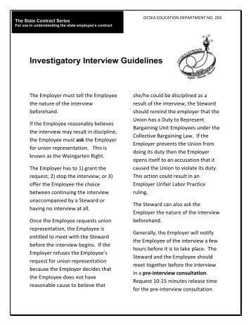 Investigatory Interview Guidelines - OCSEA