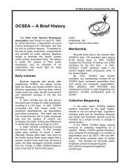 OCSEA -- A Brief History