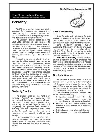 Seniority - OCSEA