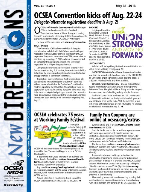 OCSEA Convention kicks off Aug. 22-24