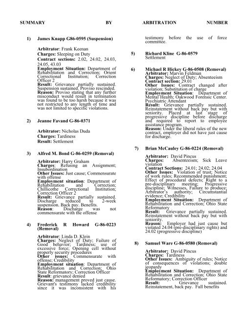 By Summary Arbitration Number Pdf Ocsea