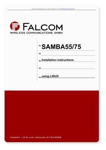 SAMBA55/75 Installation instructions using LINUX - Falcom