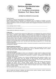 U.O. Oculistica Universitaria Direttore: Prof. Marco Nardi - Clinica ...