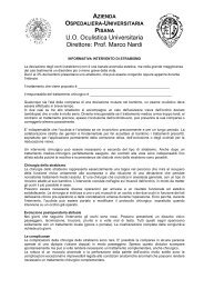 U.O. Oculistica Universitaria Direttore: Prof. Marco Nardi - Clinica ...