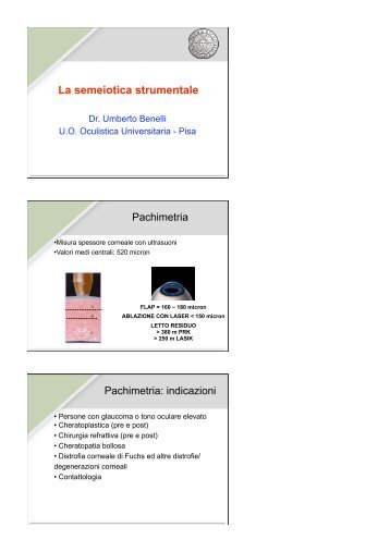 Esami strumentali - Clinica Oculistica Universitaria di Pisa