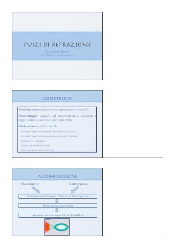 I VIZI DI REFRAZIONE - Clinica Oculistica Universitaria di Pisa