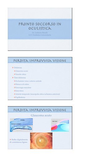 Pronto soccorso in oculistica - Clinica Oculistica Universitaria di Pisa