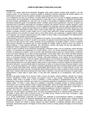 Dispensa per consultazione - Clinica Oculistica Universitaria di Pisa