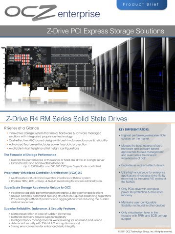 Z-Drive PCI Express Storage Solutions Z-Drive R4 RM Series ... - OCZ