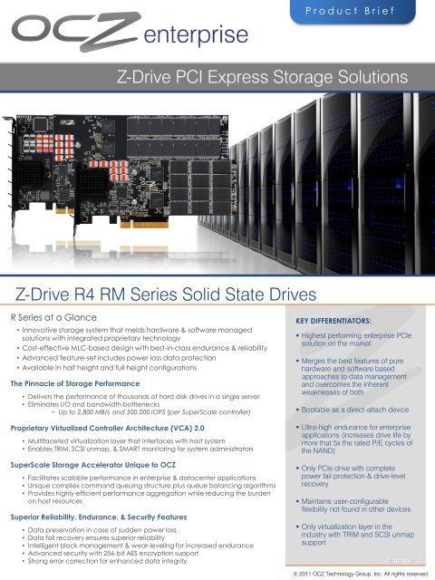 Z-Drive PCI Express Storage Solutions Z-Drive R4 RM Series ... - OCZ