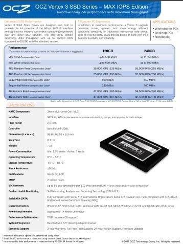 OCZ Vertex 3 SSD Series â MAX IOPS Edition