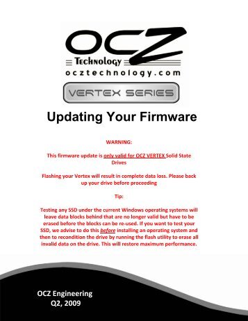 Updating Your Firmware - OCZ Technology