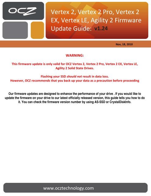 Vertex 2, Vertex 2 Pro, Vertex 2 EX, Vertex LE ... - OCZ Technology