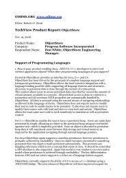 TechView Product Report: ObjectStore - ODBMS