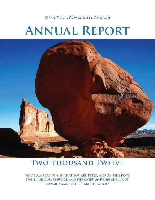 Annual Report 2012 Open Door Community Church