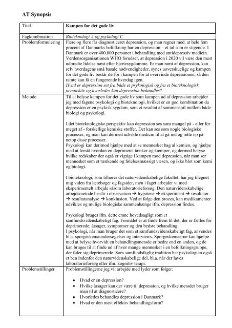 Bioteknologi A / Psykologi C