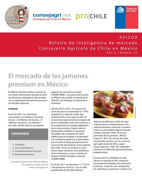 El mercado de los jamones premium en MÃ©xico - Odepa